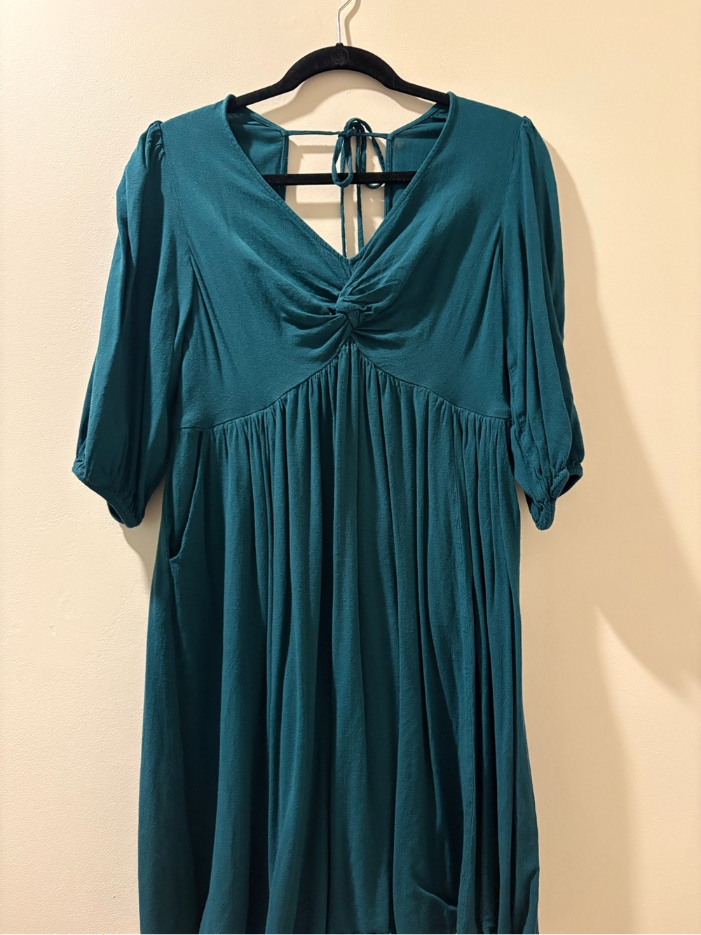 torrid Teal Knee-Length Empire Waist Dress